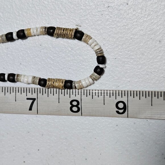 Vintage Boho Shell Wood Beaded Necklace Beach Core Surfer Mens Fashion Jewelry - Picture 5 of 5